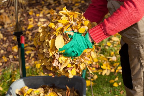 Builders clearing construction waste in Thamesmead
